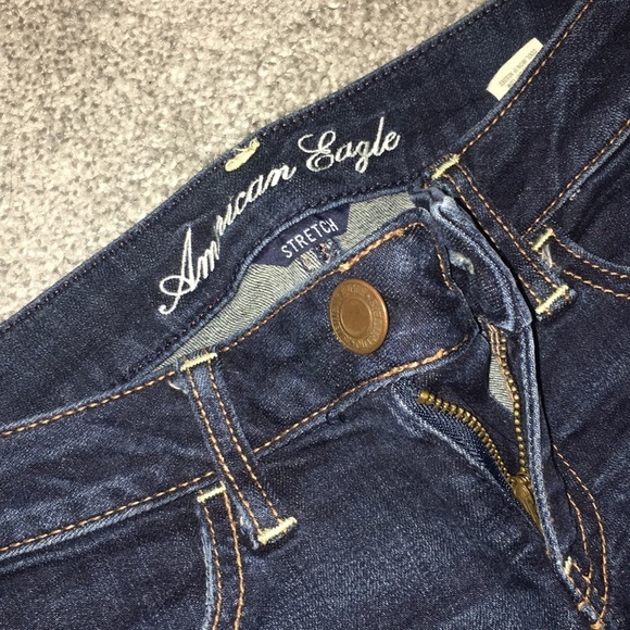 American Eagle dark wash skinny low rise jeans size 0 - Picture 4 of 4